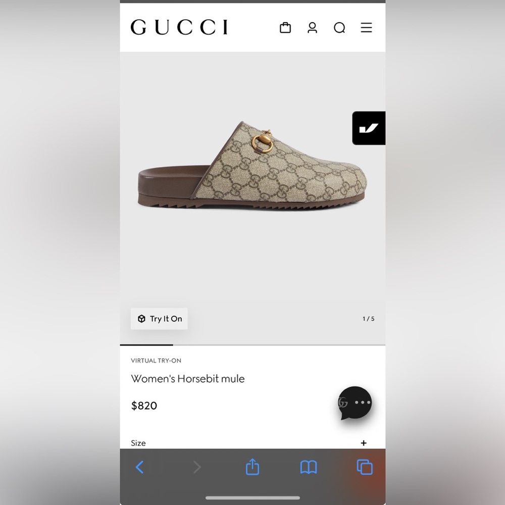 Gucci Beige Monogram Mules with Gold Hardware - Picture 10 of 10